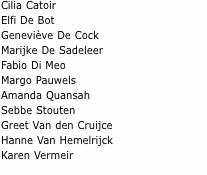 Cilia Catoir Elfi De Bot Geneviève De Cock Marijke De Sadeleer 