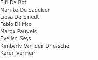 Elfi De Bot Marijke De Sadeleer Liesa De Smedt Fabio Di Meo Mar