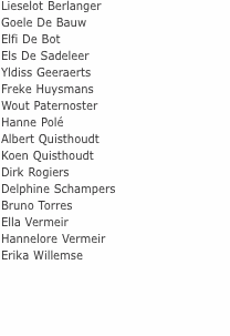 Lieselot Berlanger Goele De Bauw Elfi De Bot Els De Sadeleer Yl